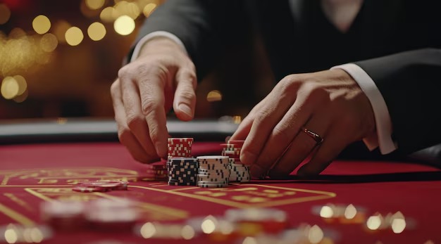 Caribbean Stud Poker table on qq1212 login mobile app showing player hand, dealer card, and payout table